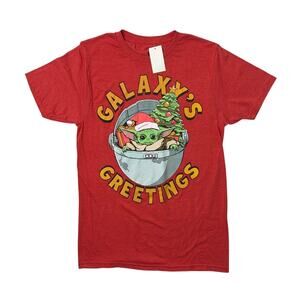 Yoda Shirt Mens S Small Mad Engine Galaxy Greetings Christmas Holiday Star Wars